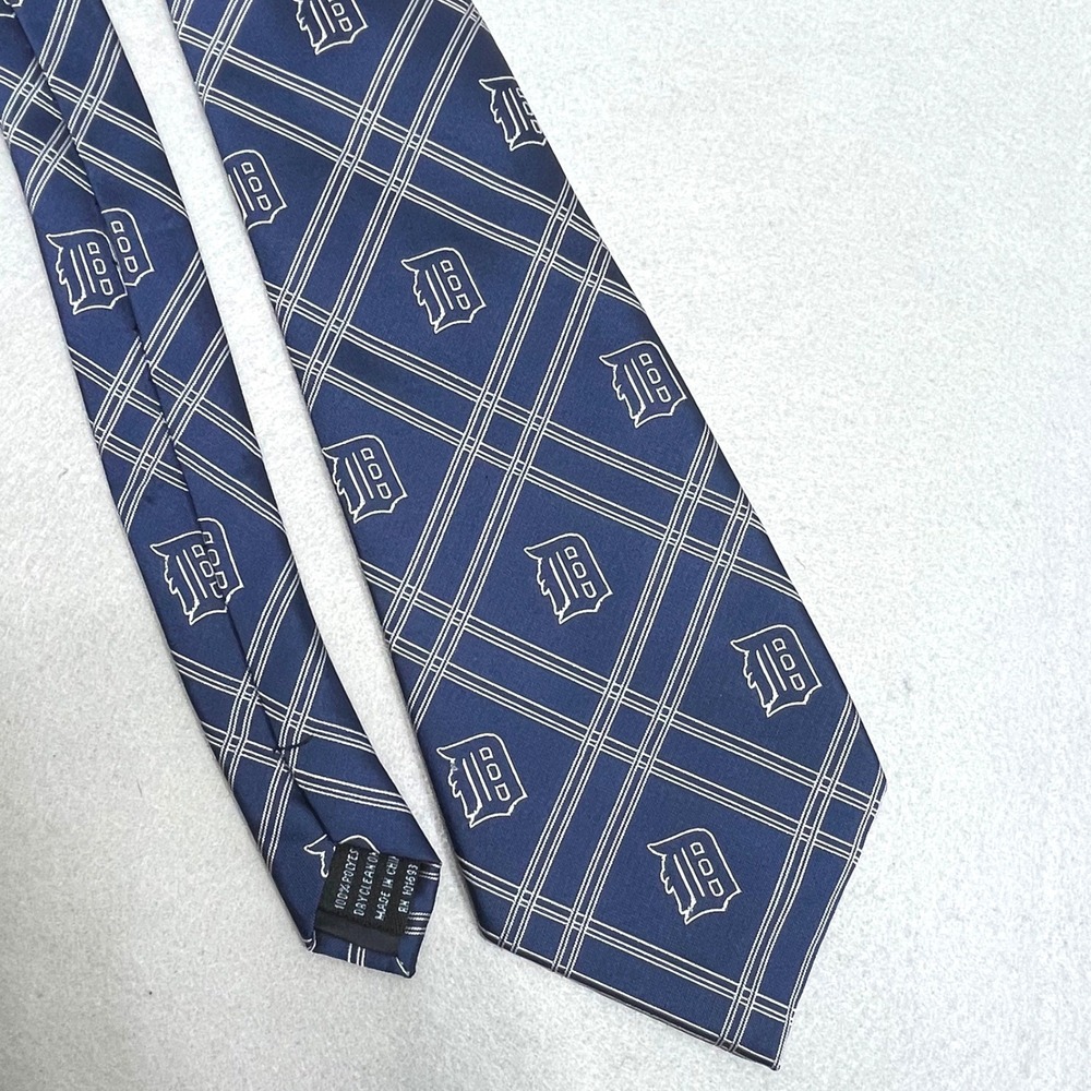 MLB Detroit Tigers Necktie Mens OS Navy Old English D Official Licensed
